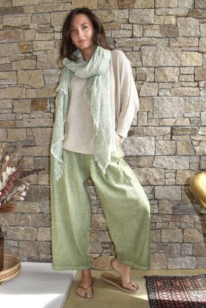 Loom & Thread Pin Tuck Pant Washed Lawn /41=